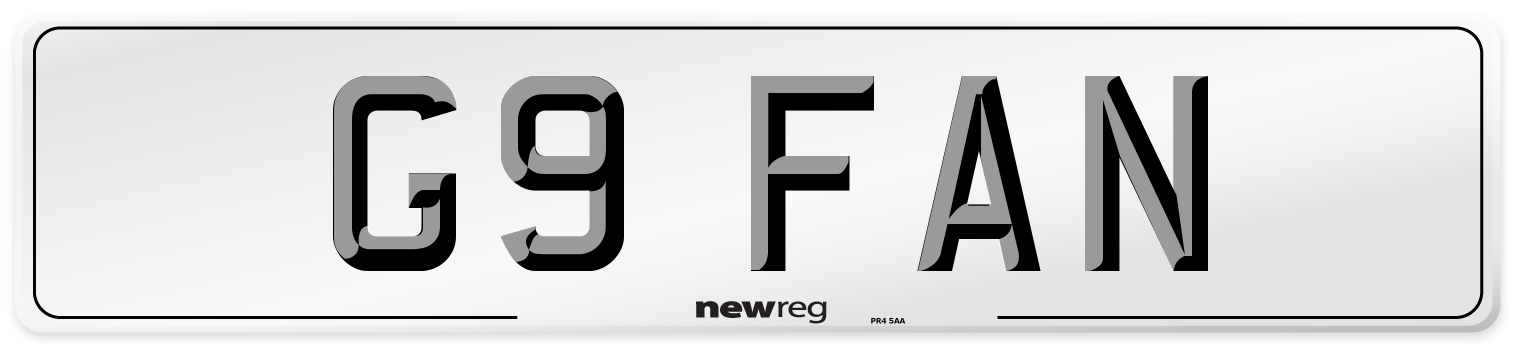 G9 FAN Number Plate from New Reg